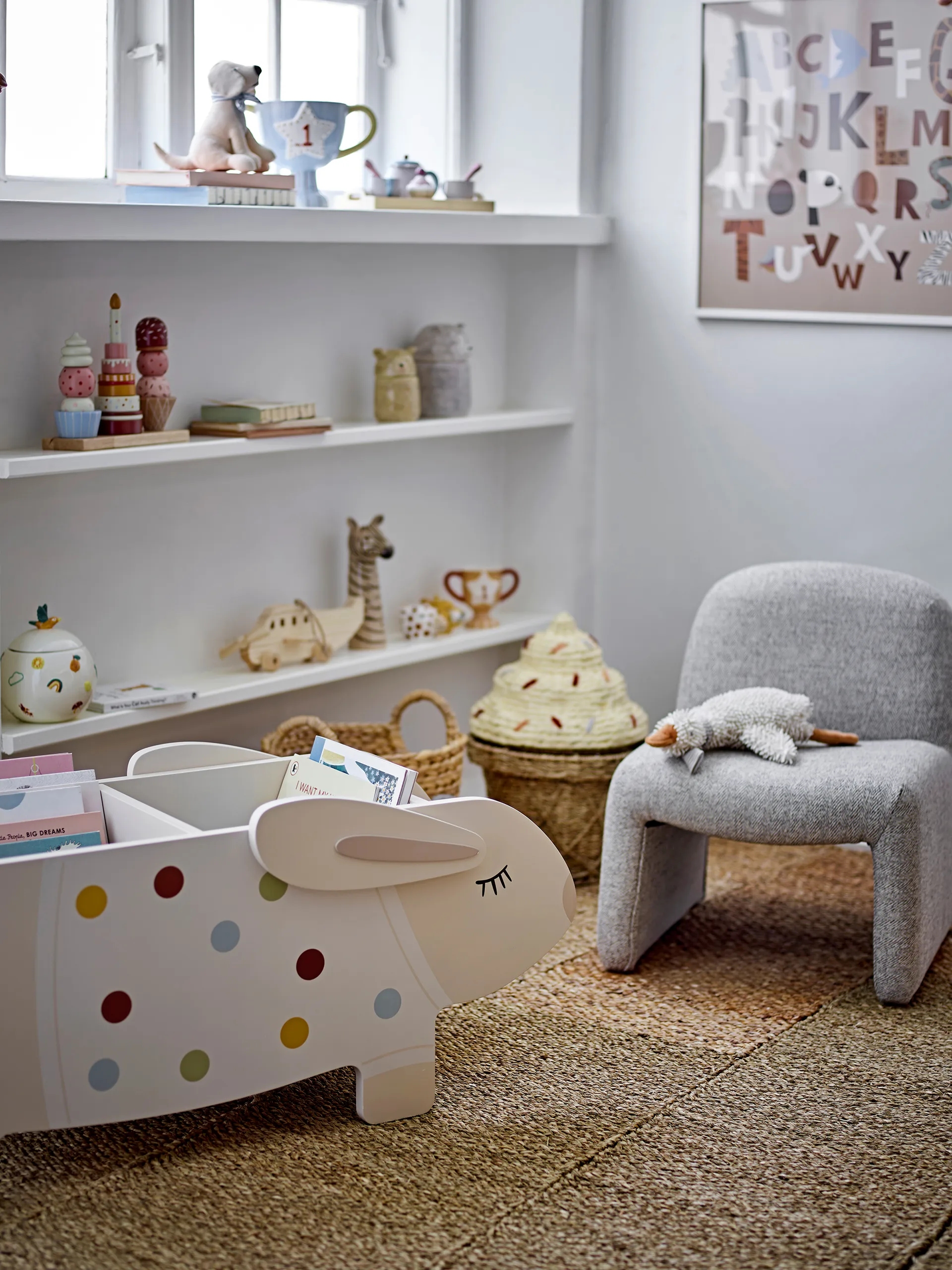 Cillie basket with lid 28x41 cm, Natural Bloomingville