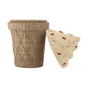 Cillie storage basket with lid Ø40 cm - Nature ice cream - Bloomingville