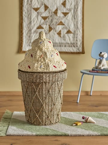 Cillie storage basket with lid Ø40 cm - Nature ice cream - Bloomingville