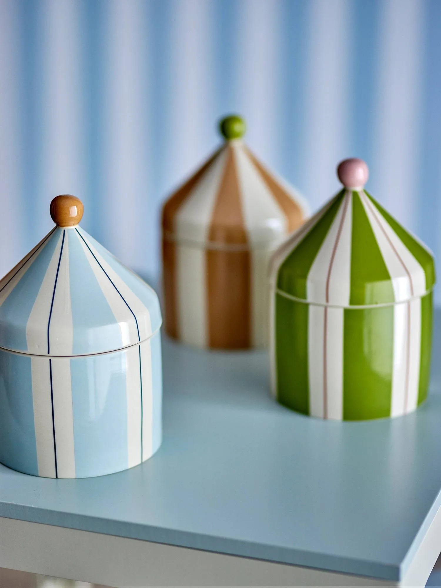 Cimmi jar with lid, Blue Bloomingville