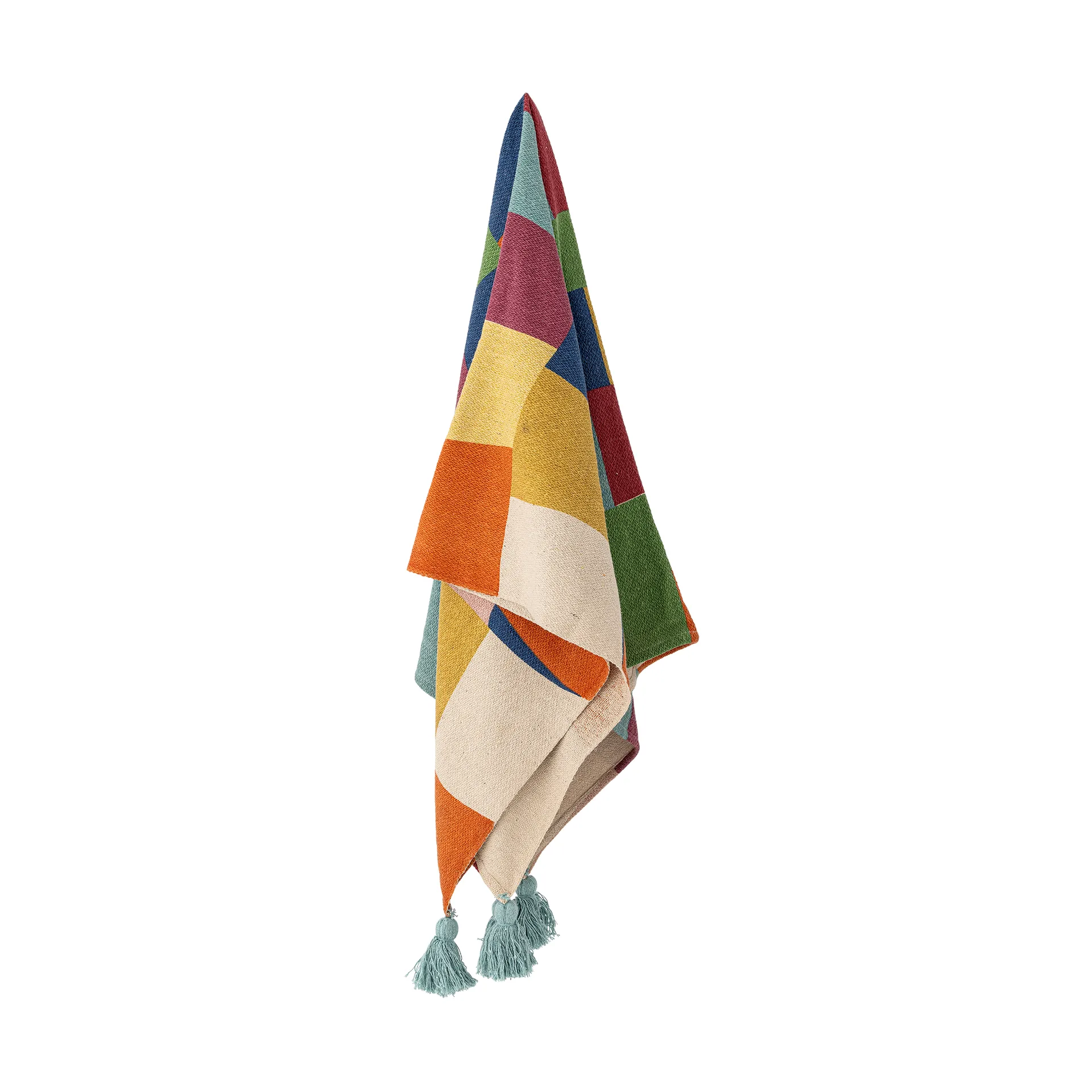 Colorine cotton throw 160x130 cm, Blue Bloomingville