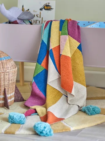 Colorine cotton throw 160x130 cm - Blue - Bloomingville