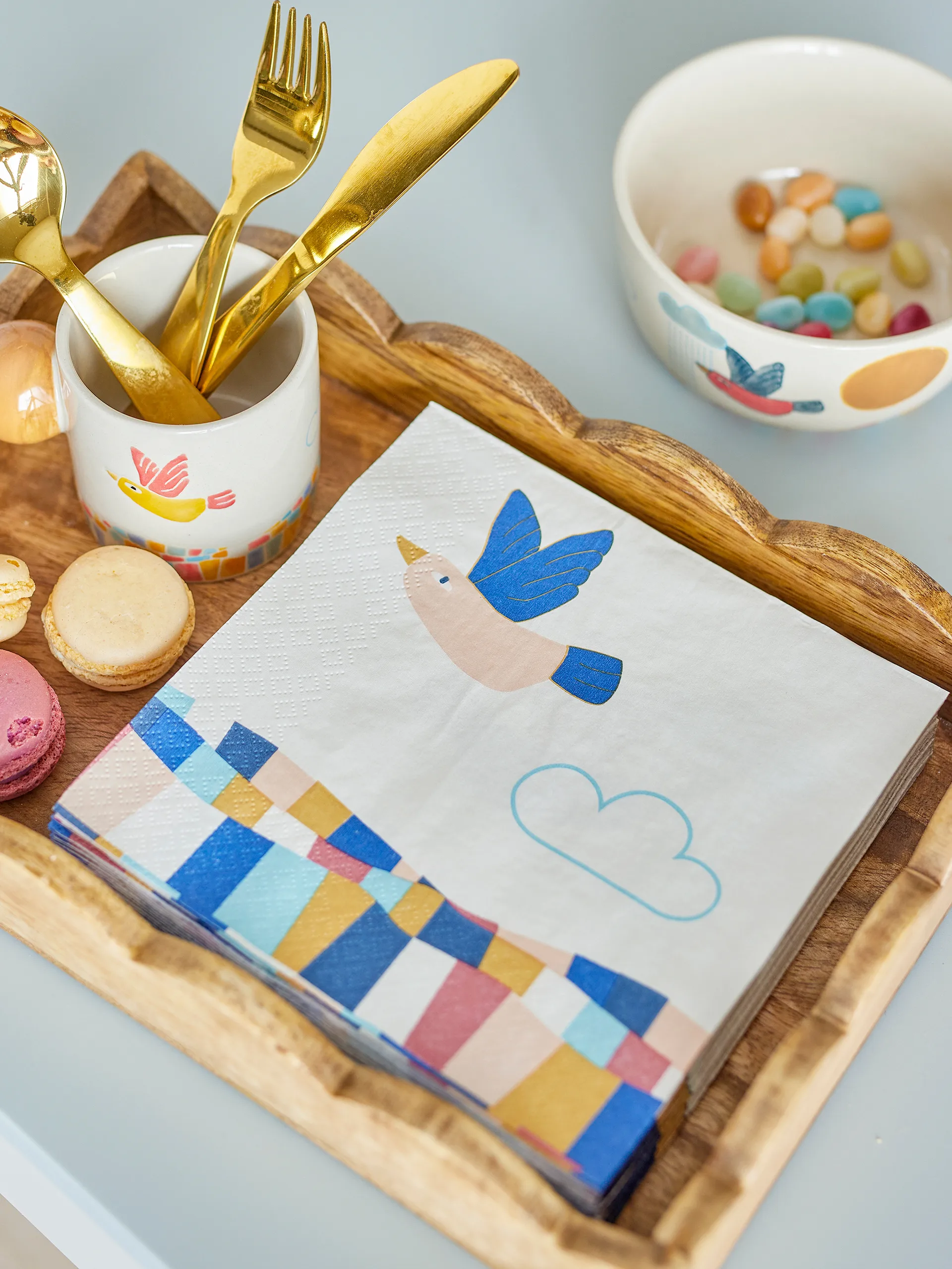 Colorine paper napkin 20-pack, Natural Bloomingville