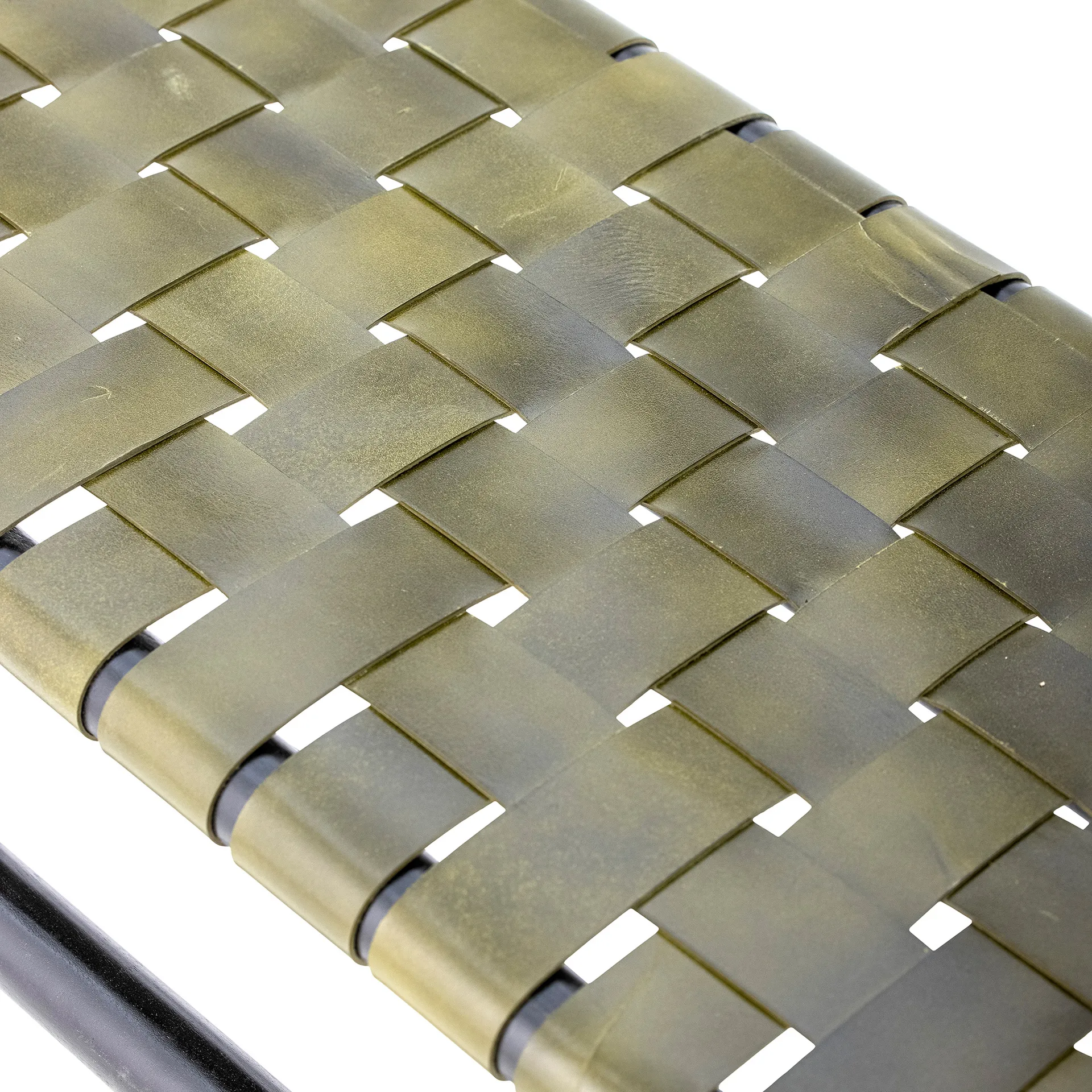 Conner bench, Black-green leather Bloomingville