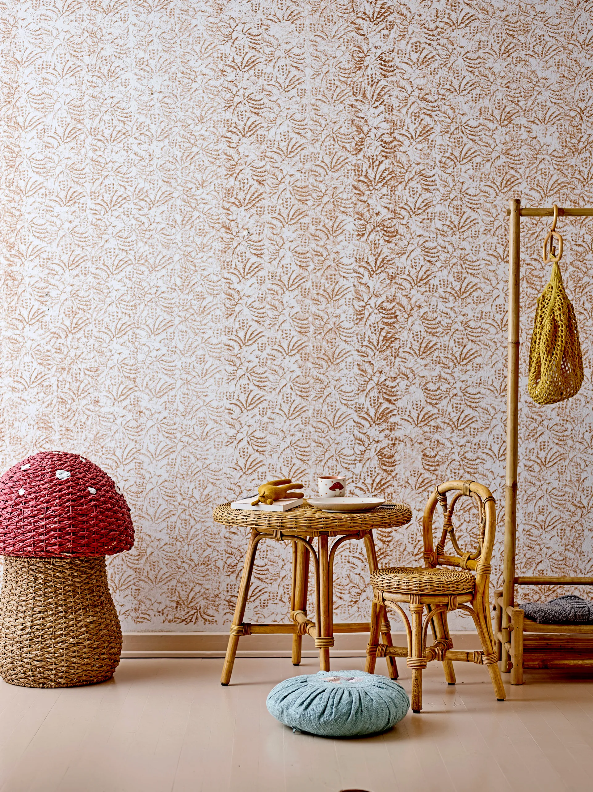 Corintha storage basket with lid Ø43x61 cm, Red Bloomingville