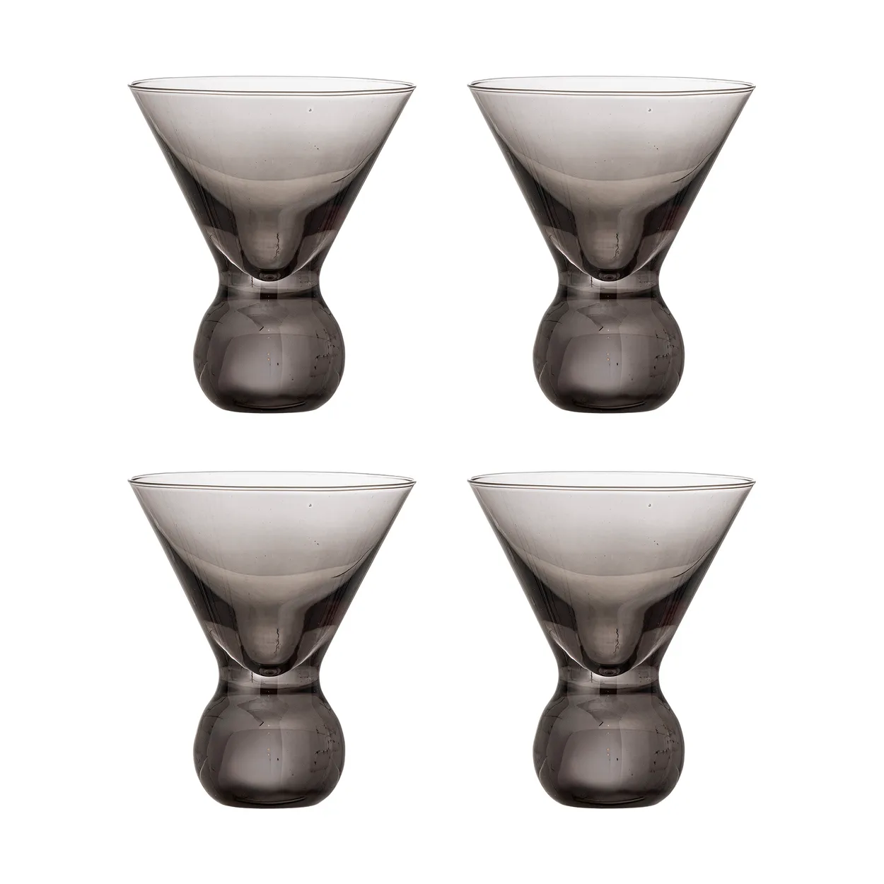 Bloomingville Corliss cocktail glass 4-pack Grey | Scandinavian Design | Cocktail & Martini glasses | Grey