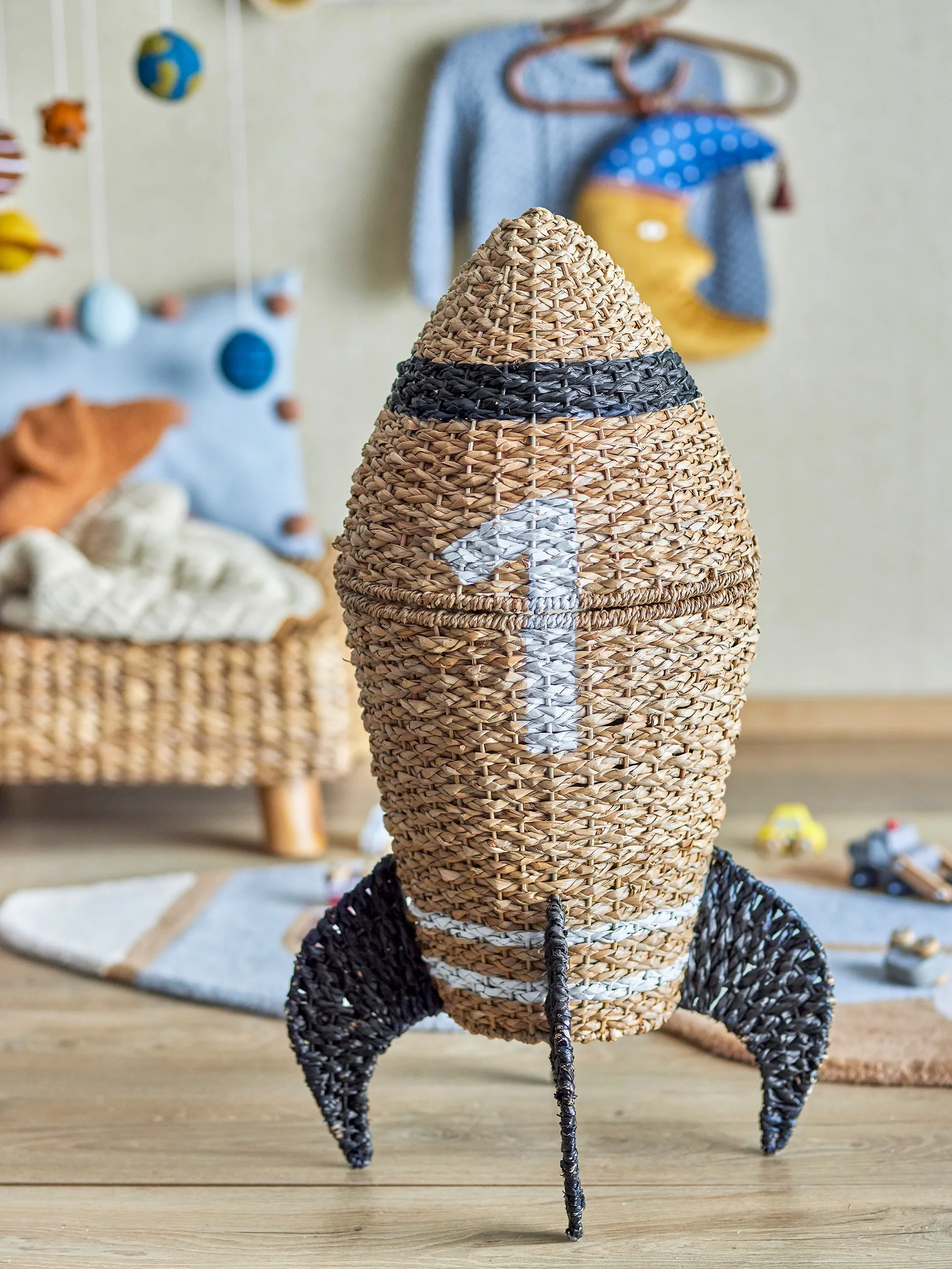 Cosmina storage basket with lid Ø40x68,5 cm, Nature Bloomingville