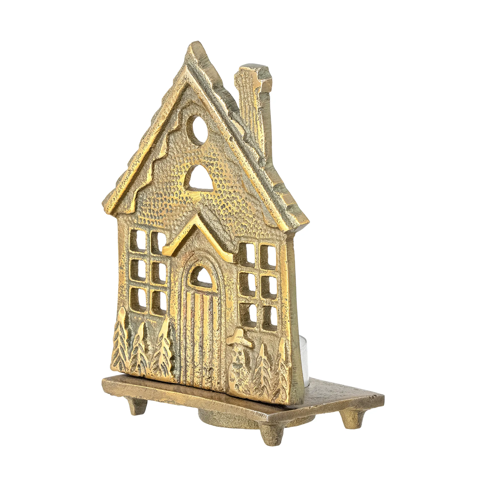 Crista tealight holder 6x14 cm, Brass Bloomingville