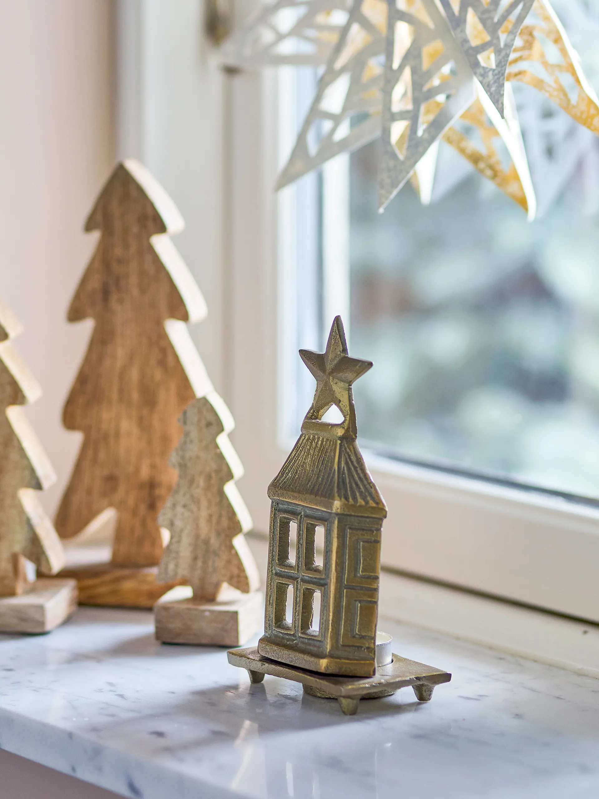 Crista tealight holder 6x17 cm, Brass Bloomingville