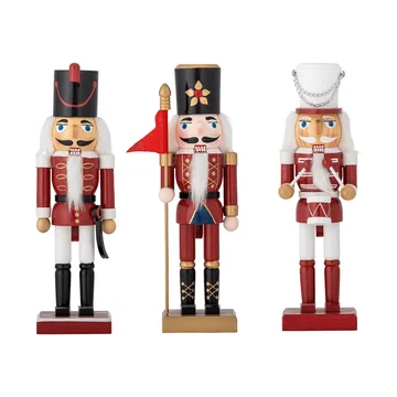 Darren nutcracker Christmas decoration - Red, 3 pieces, 25 cm - Bloomingville