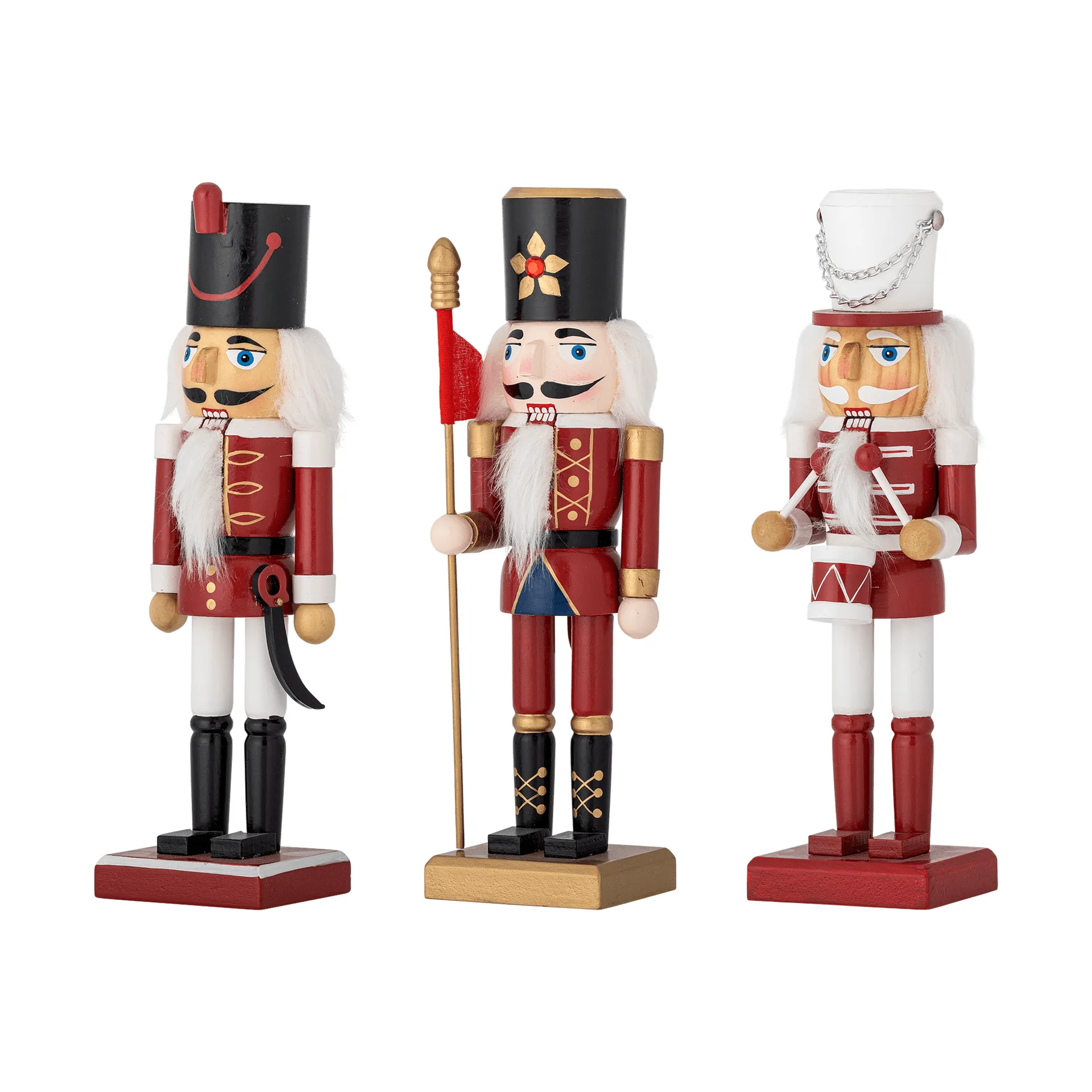 Darren nutcracker Christmas decoration, Red, 3 pieces, 25 cm Bloomingville
