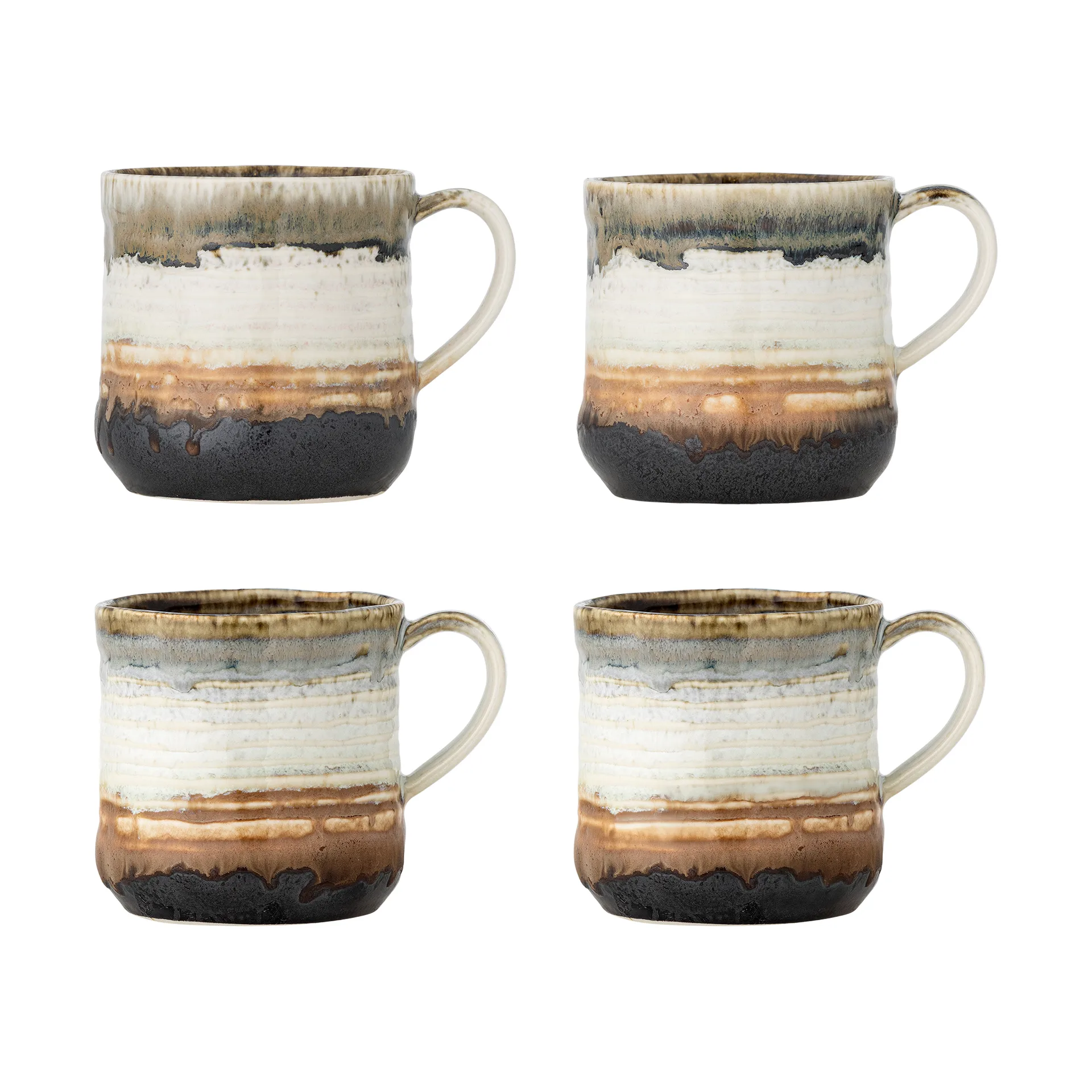 Deana mug 4-pack, Brown Bloomingville