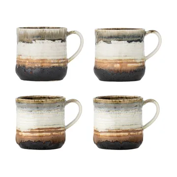 Deana mug 4-pack - Brown - Bloomingville