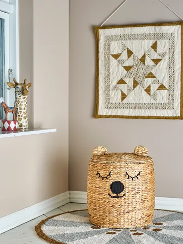 Dolma storage basket with lid Ø42x50 cm - Nature - Bloomingville