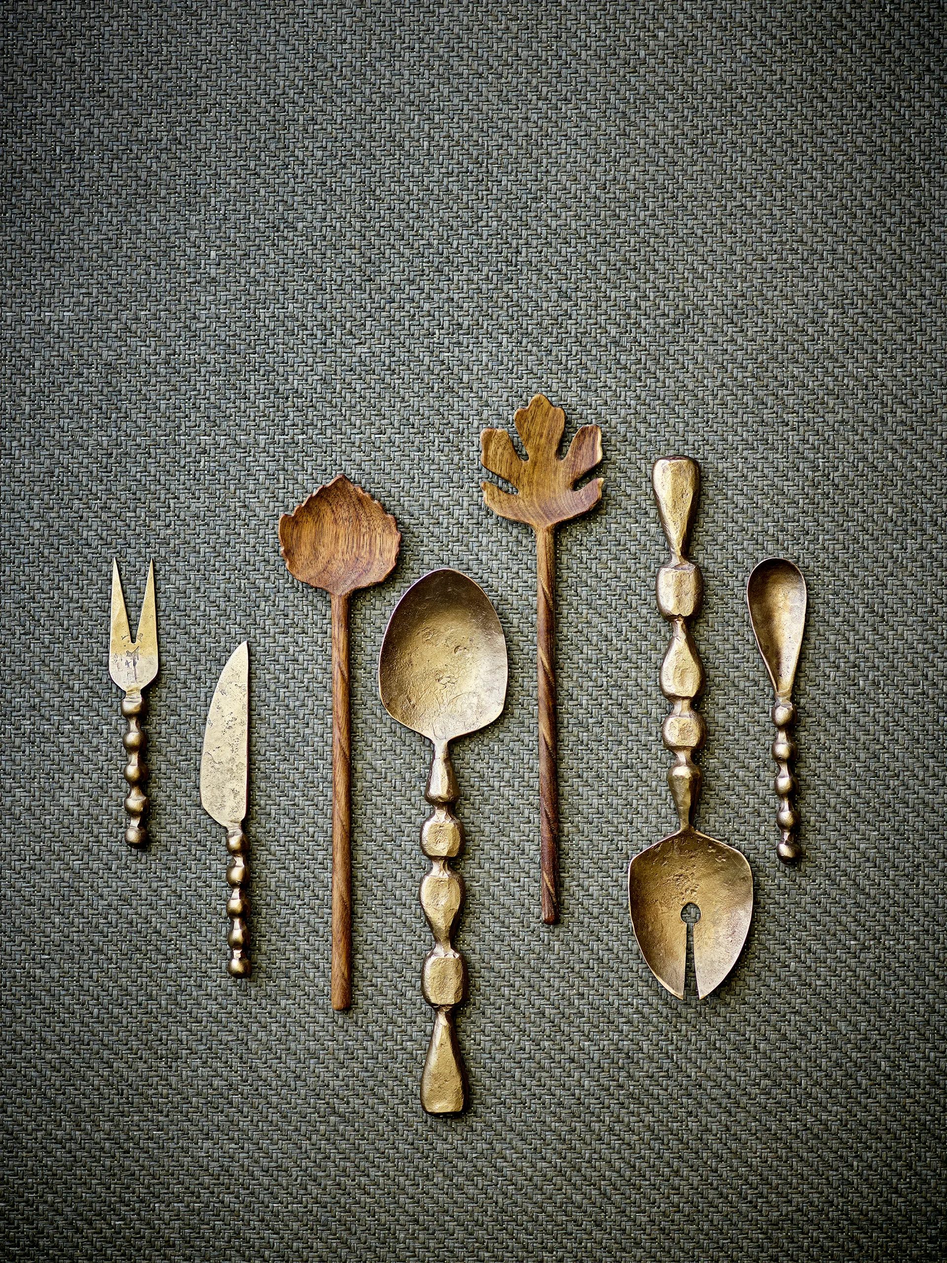 Edi salad servers 2-piece, Brass Bloomingville