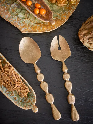 Edi salad servers 2-piece - Brass - Bloomingville