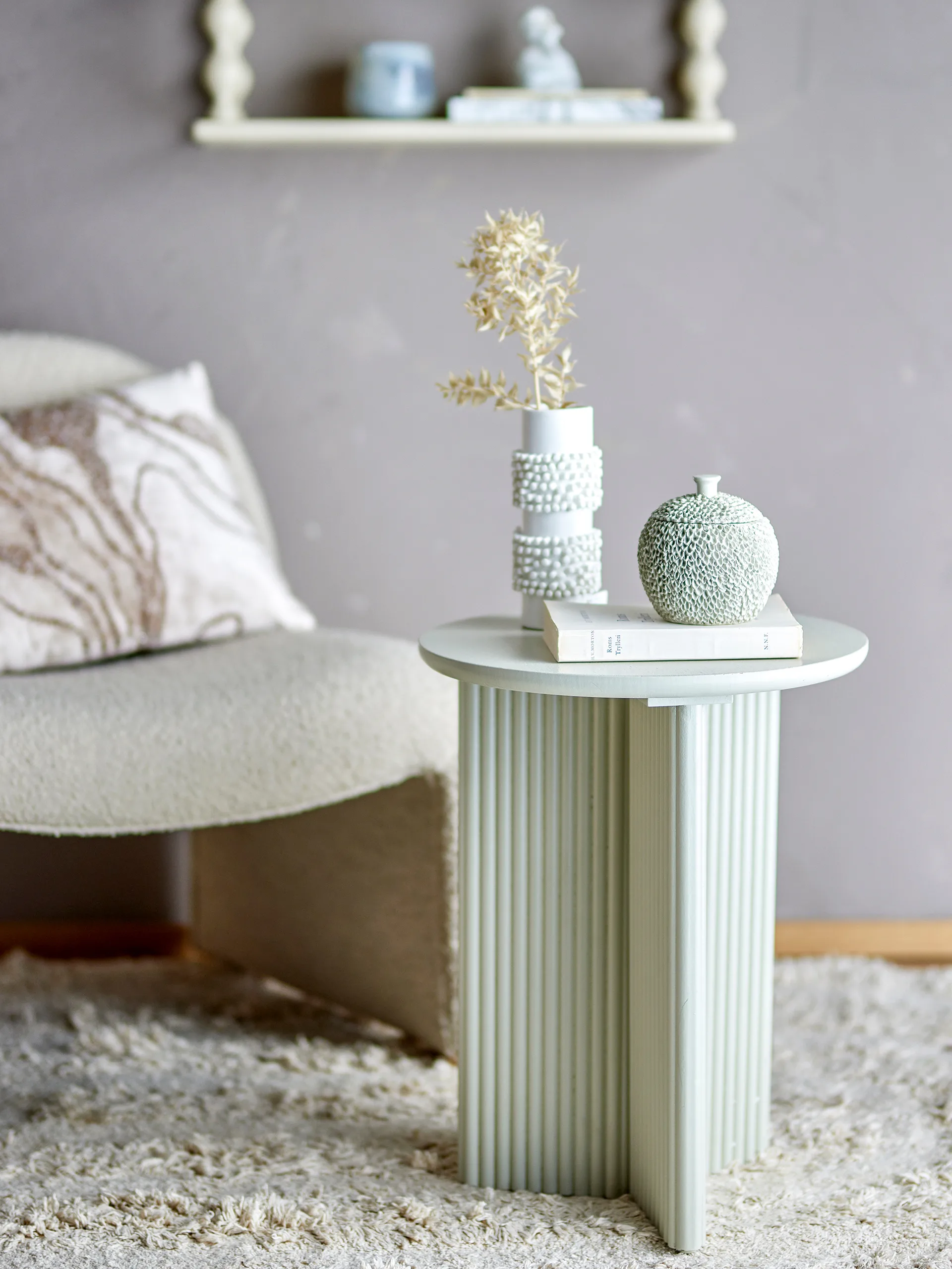 Edith side table Ø40 cm, White Bloomingville