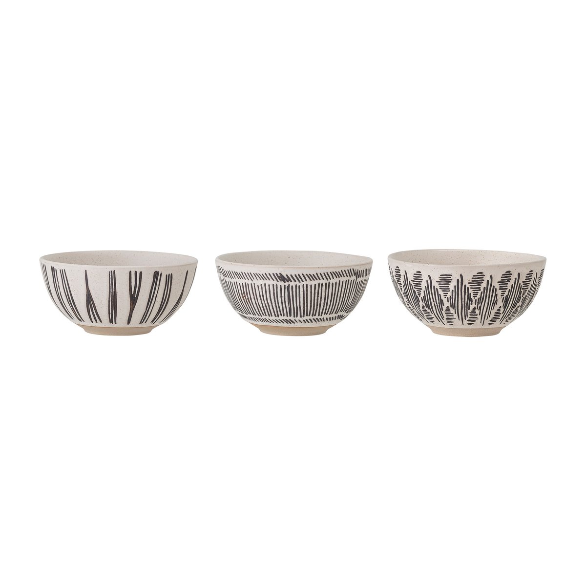 Bloomingville Eliana bowl o11.5 cm 3 pieces Black | Scandinavian Design | Serving bowls | Black