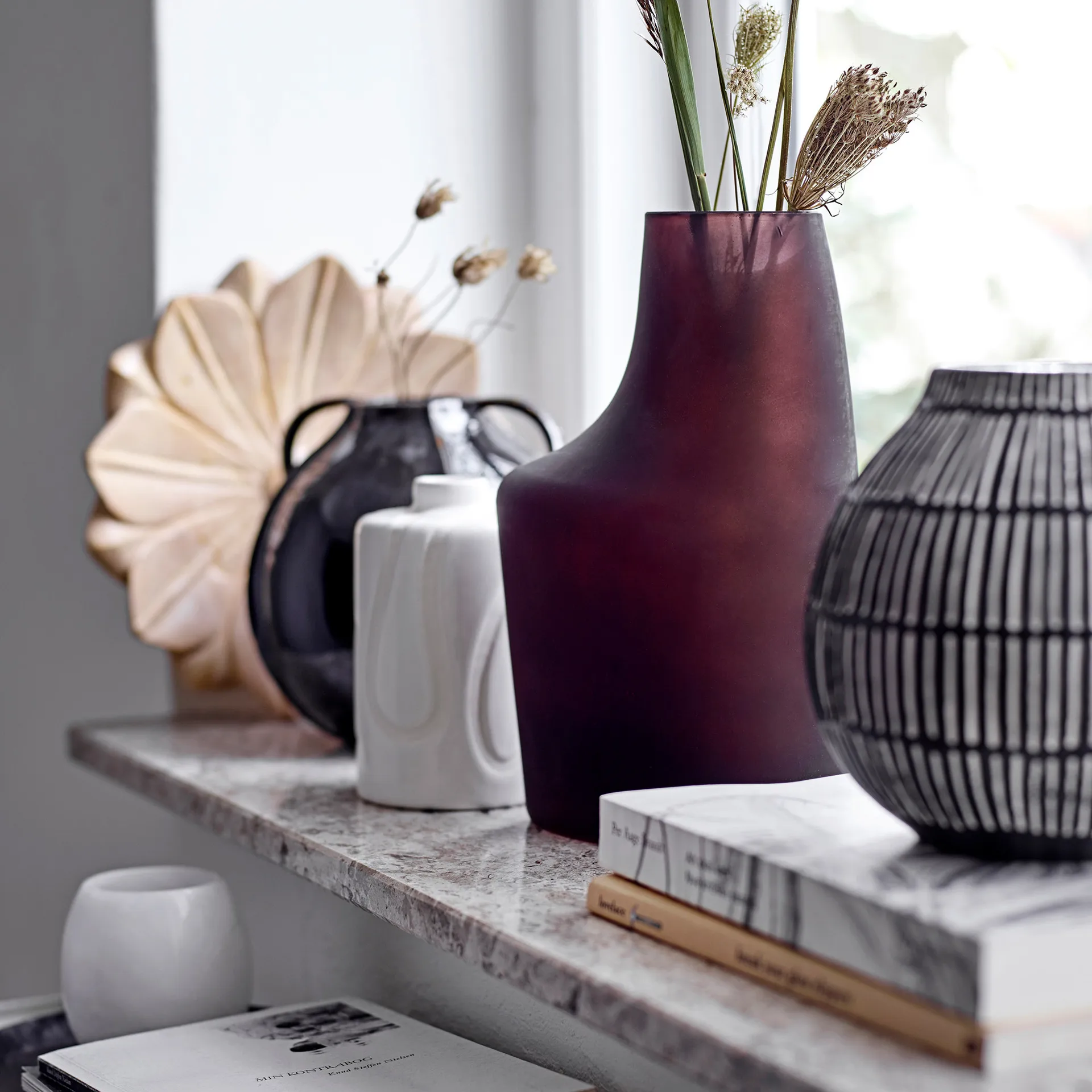 Elice vase stoneware 13 cm, white Bloomingville