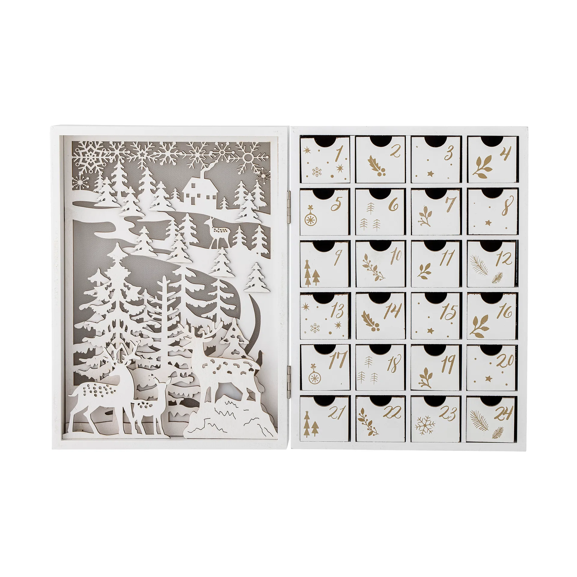 Elimar calendar with lighting, White Bloomingville