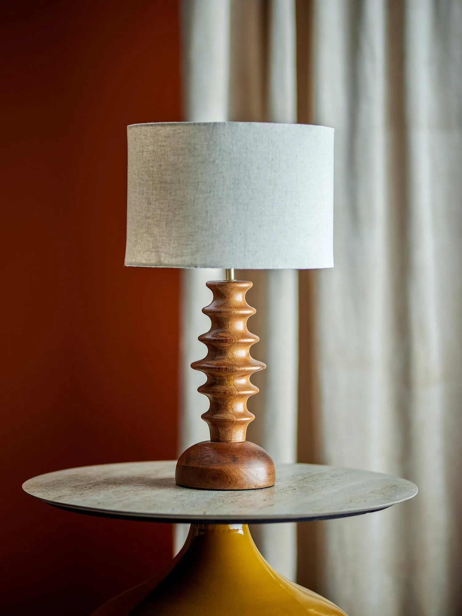 Elinora table lamp, Brown, Ø30 cm Bloomingville