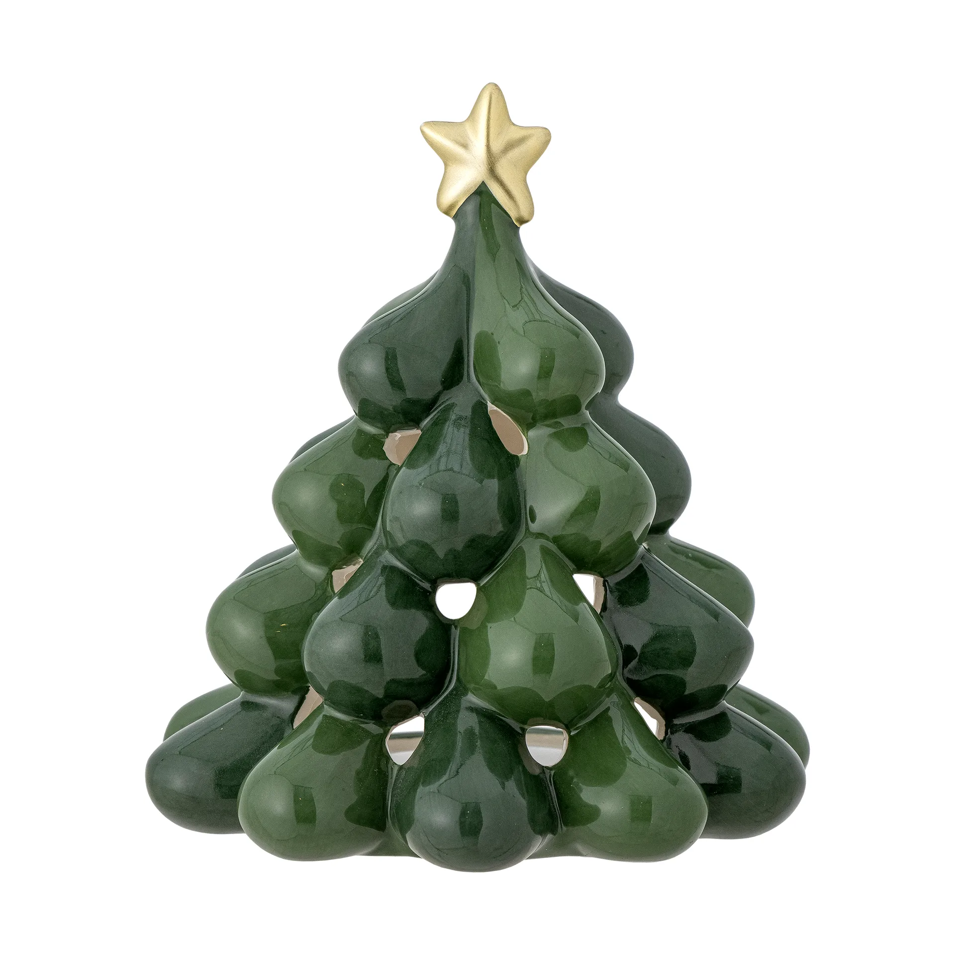 Elof tealight holder Christmas tree 13.5 cm, Green Bloomingville