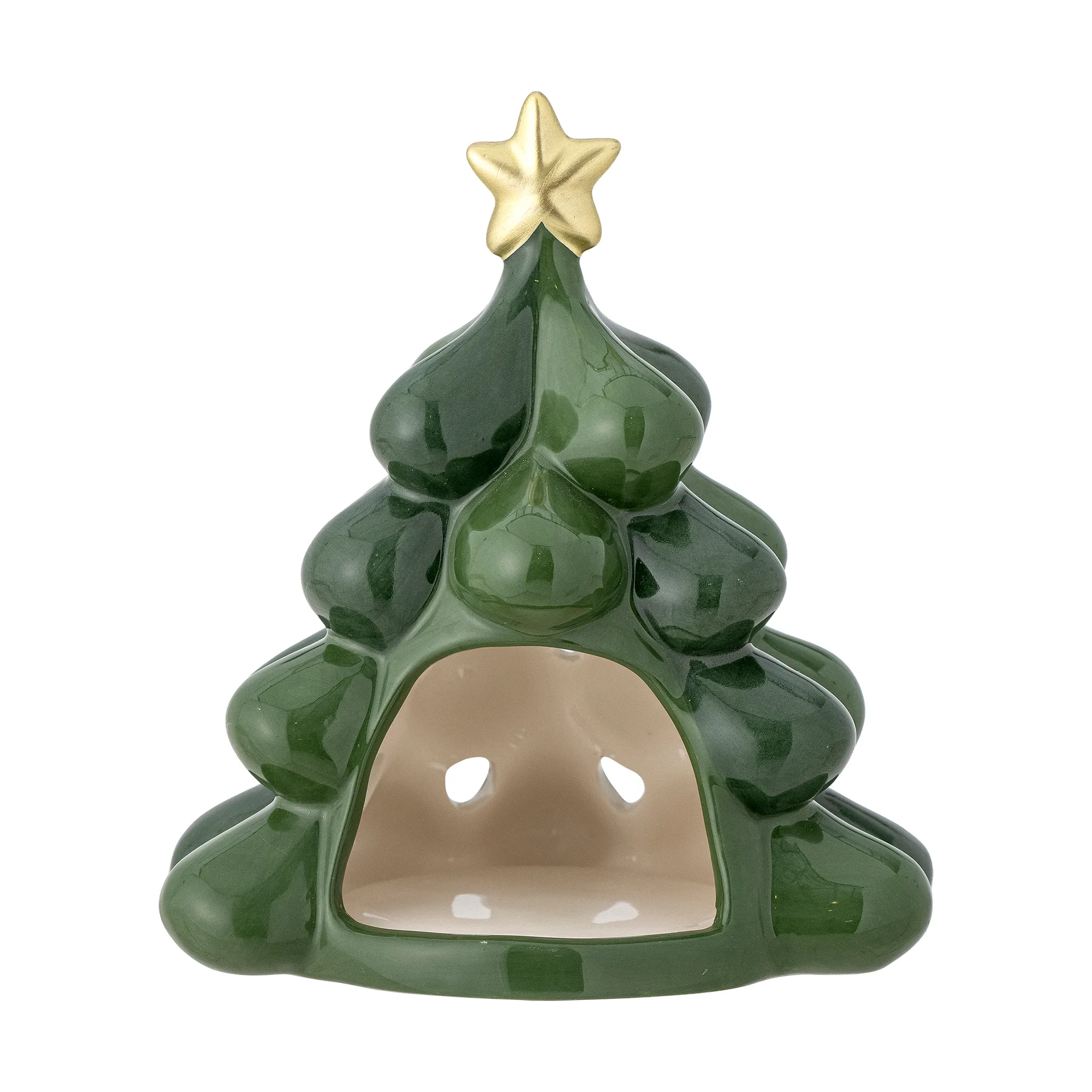 Elof tealight holder Christmas tree 13.5 cm, Green Bloomingville
