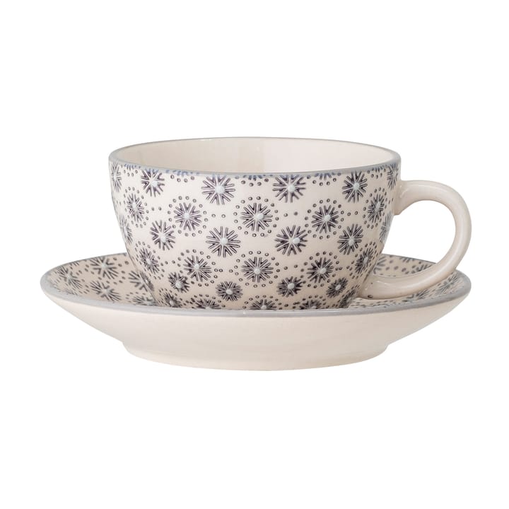 Elsa cup with saucer, grey Bloomingville