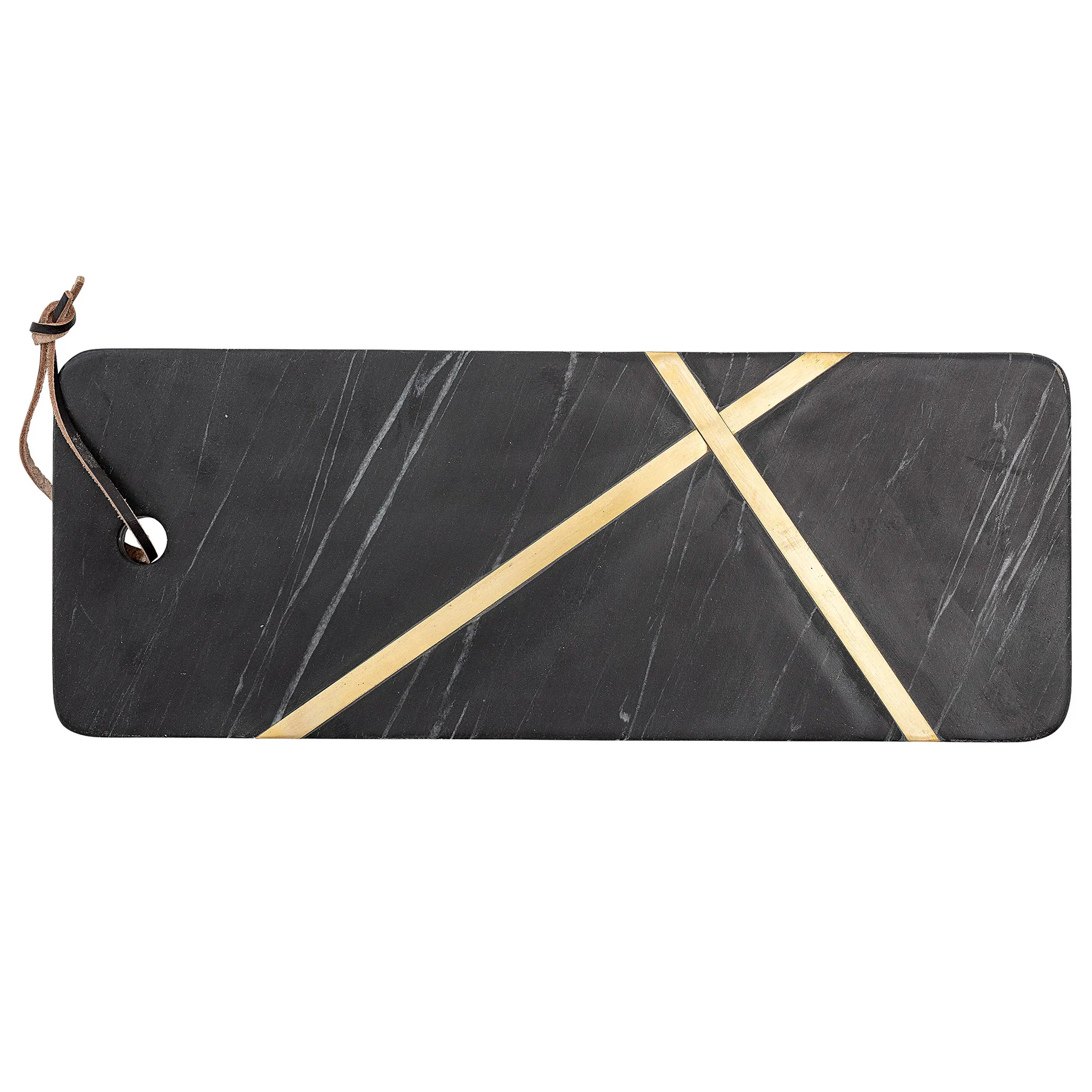 Elsi cutting board marble 15.5x40.5 cm, black Bloomingville
