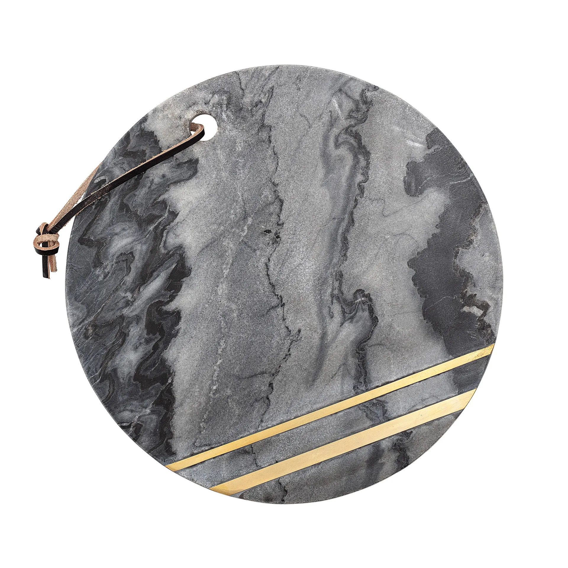 Eluna cutting board marble Ø25.5 cm, grey Bloomingville