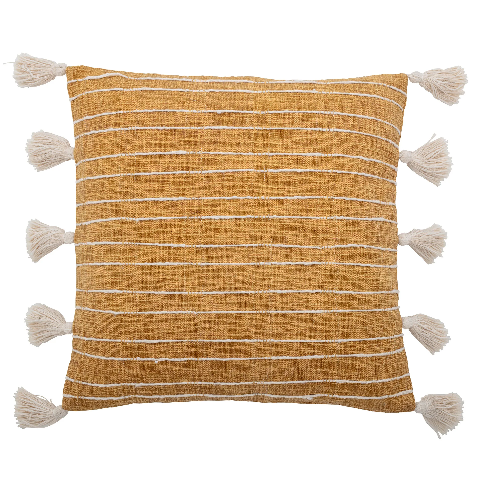 Emely cushion with tassels 55x55 cm, yellow Bloomingville