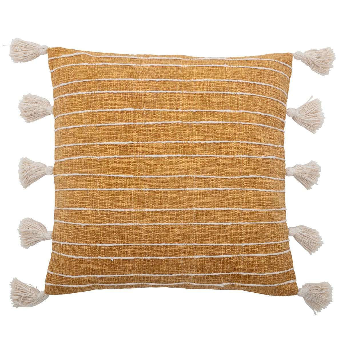 Bloomingville Emely cushion with tassels 55x55 cm yellow