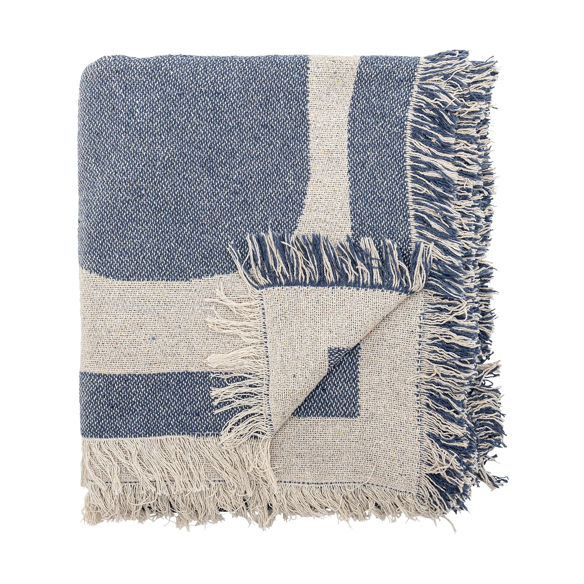 Ethan throw cotton 160x130 cm, Blue Bloomingville
