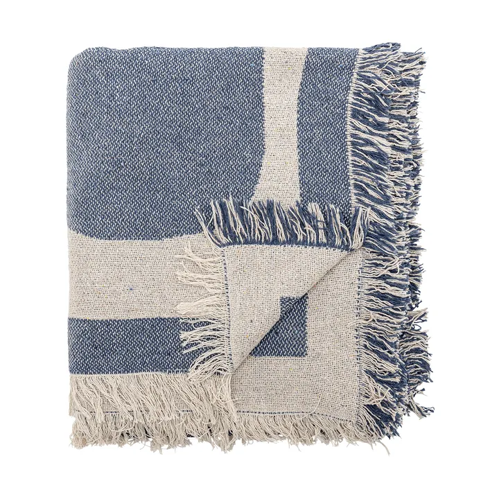 Ethan throw cotton 160x130 cm - Blue - Bloomingville