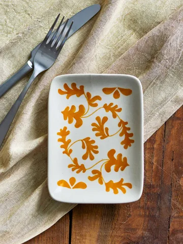 Fauni side plate - Yellow, 15x11.5 cm - Bloomingville