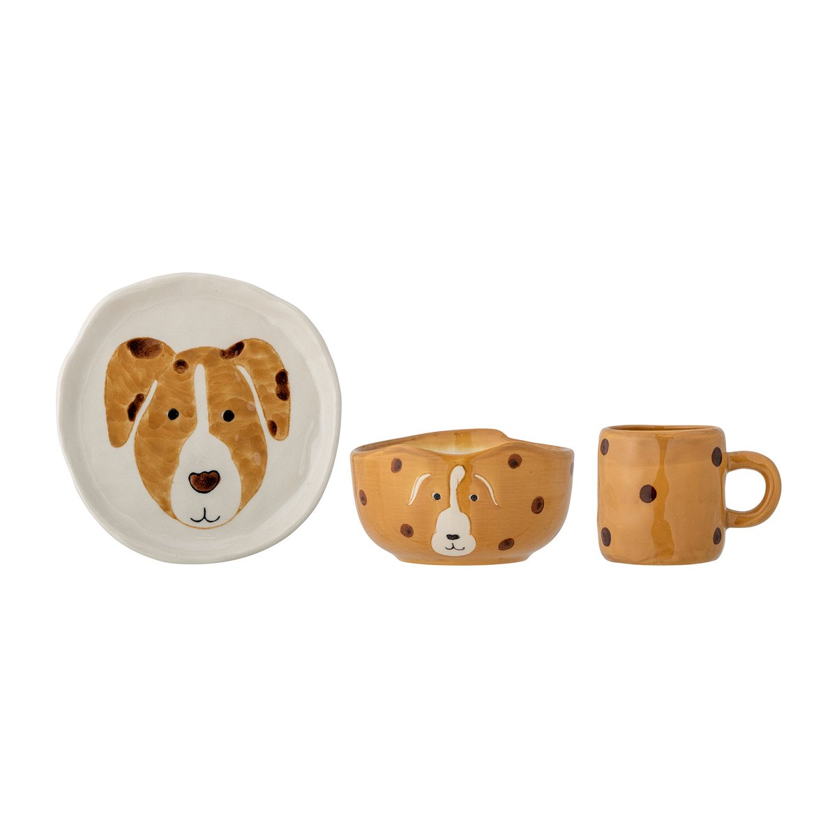 Bloomingville Fenix children's dinnerware stoneware 3 pieces Dog
