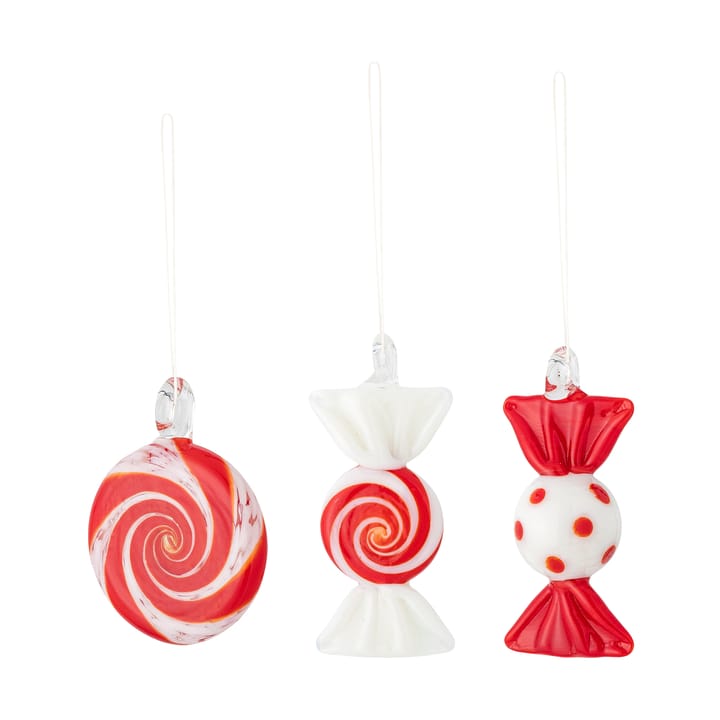 Festive decoration hangings 3 pieces - Red - Bloomingville