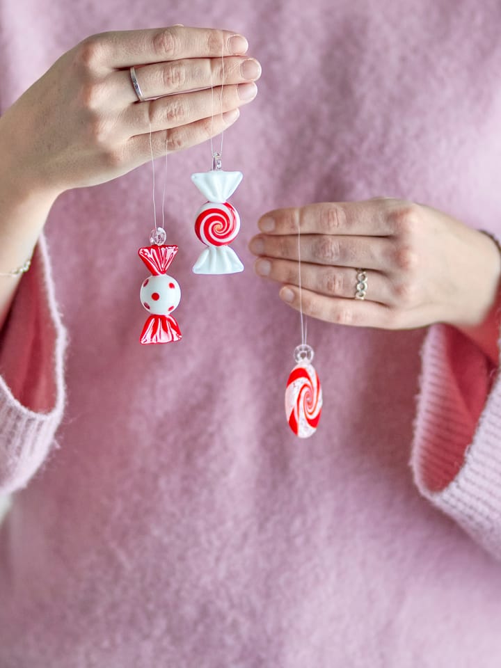 Festive decoration hangings 3 pieces, Red Bloomingville