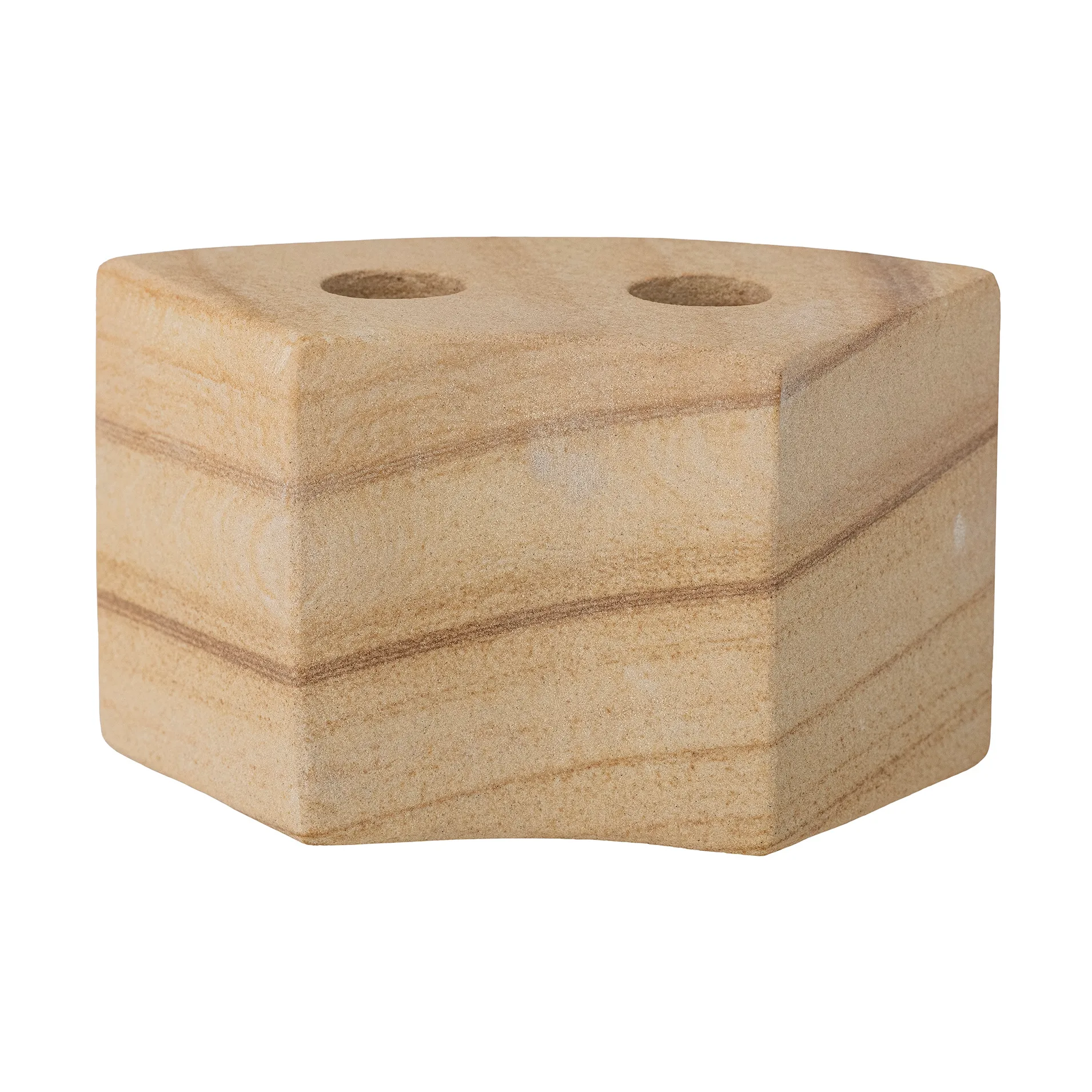 Florida candleholder 14,5x8x7,5 cm, Natural sandstone Bloomingville