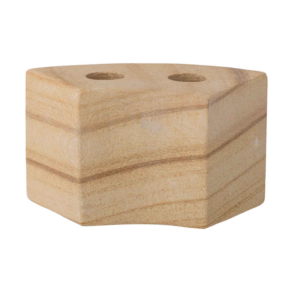Bloomingville Florida candleholder 14,5x8x7,5 cm Natural sandstone