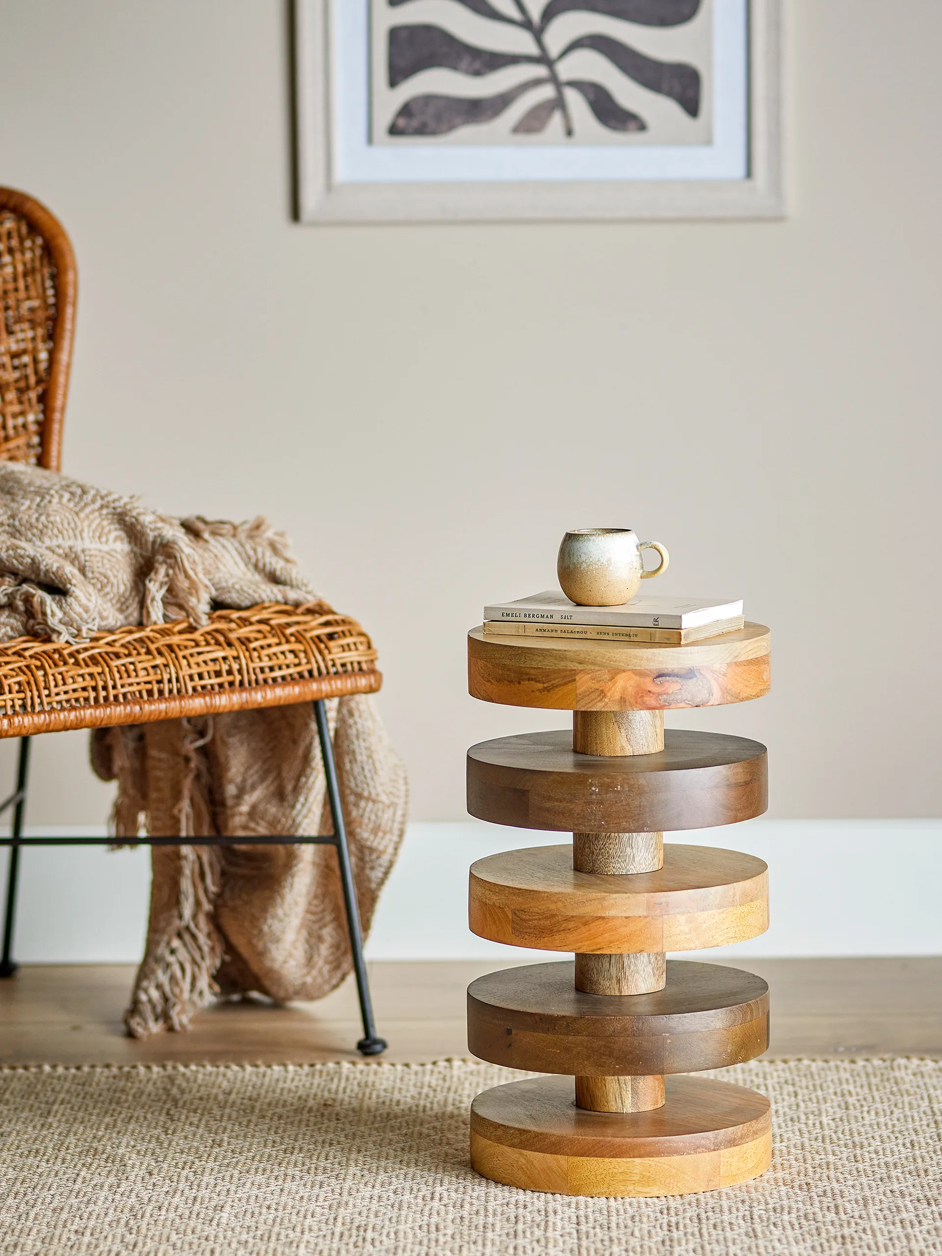 Franka side table Ø25x46 cm, Brown Bloomingville