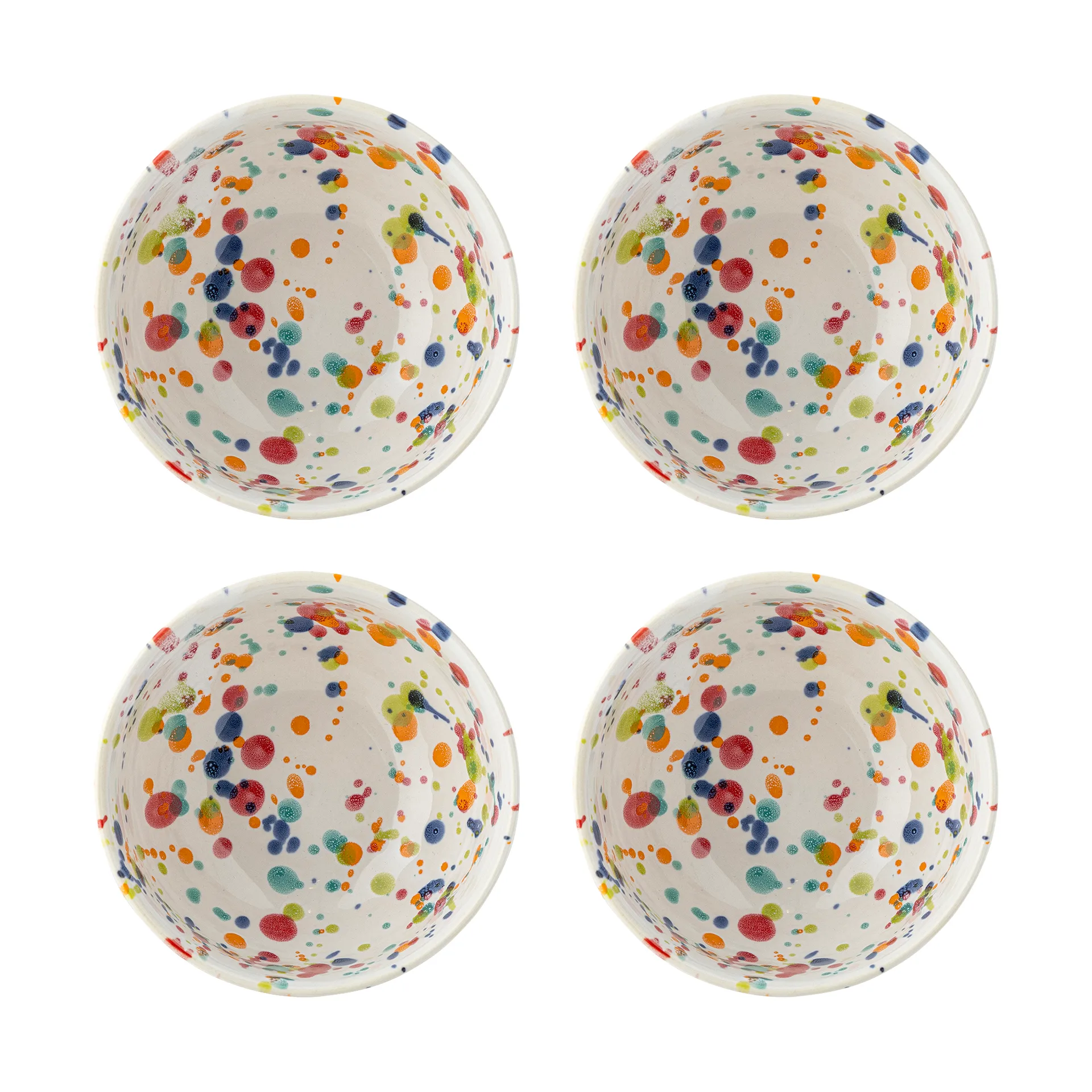 Freckles bowl 4-pack Ø11.5 cm, Red Bloomingville