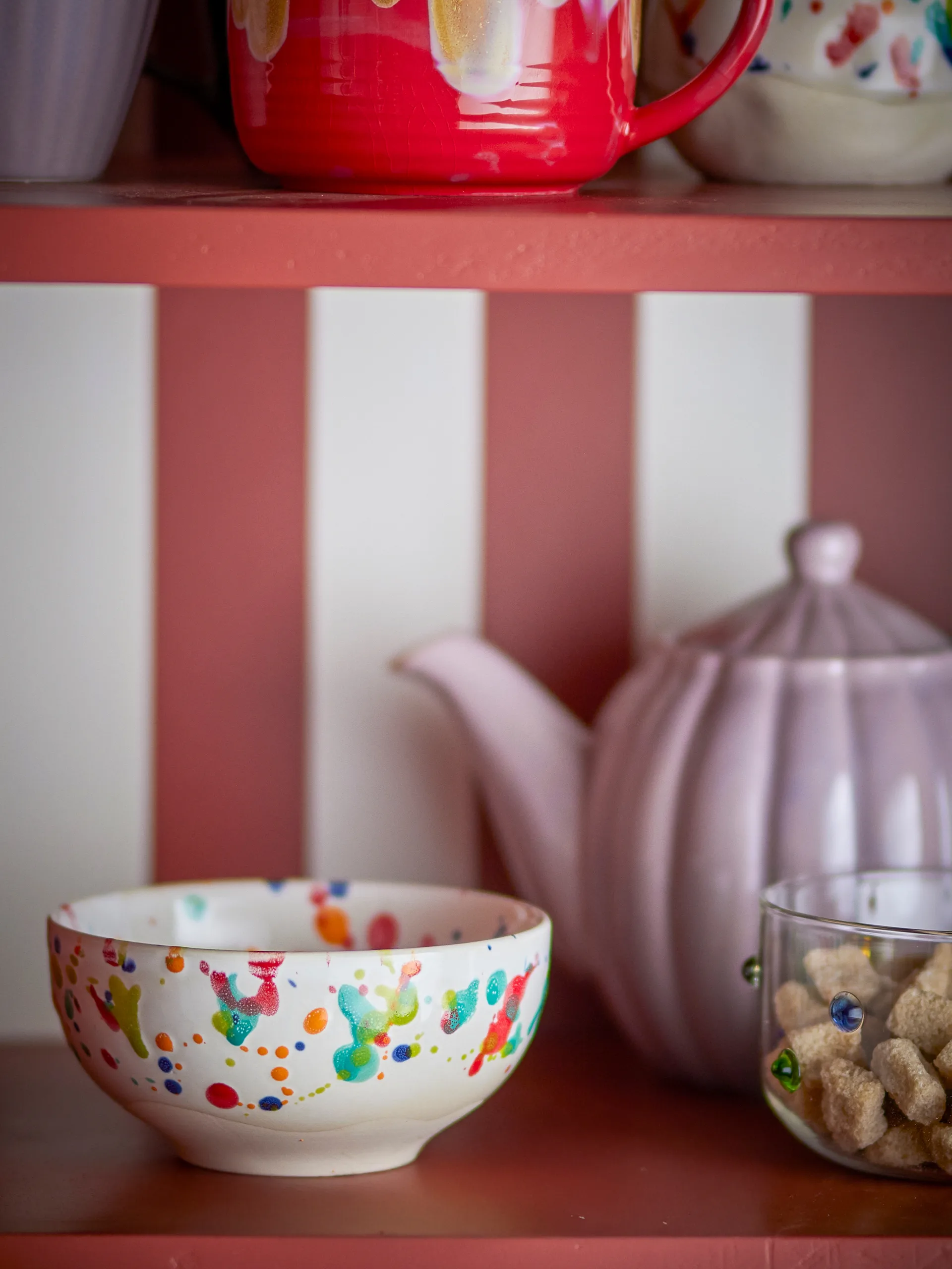 Freckles bowl 4-pack Ø11.5 cm, Red Bloomingville