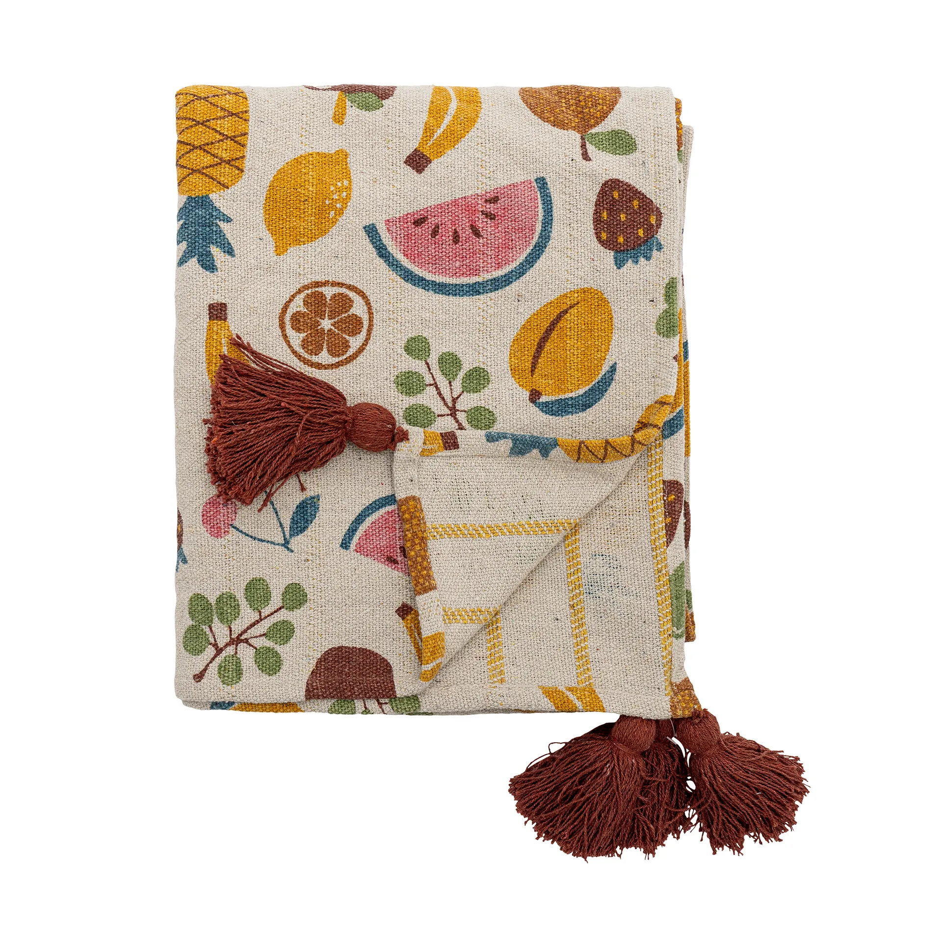 Fruitta cotton throw 160x130 cm, Yellow Bloomingville