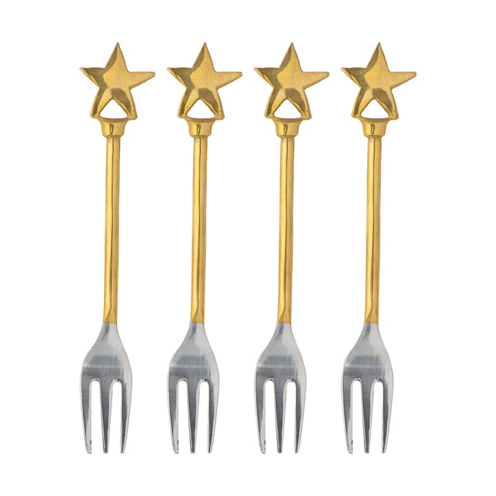 Georgette dessert fork 4-pack - Brass-stainless steel - Bloomingville