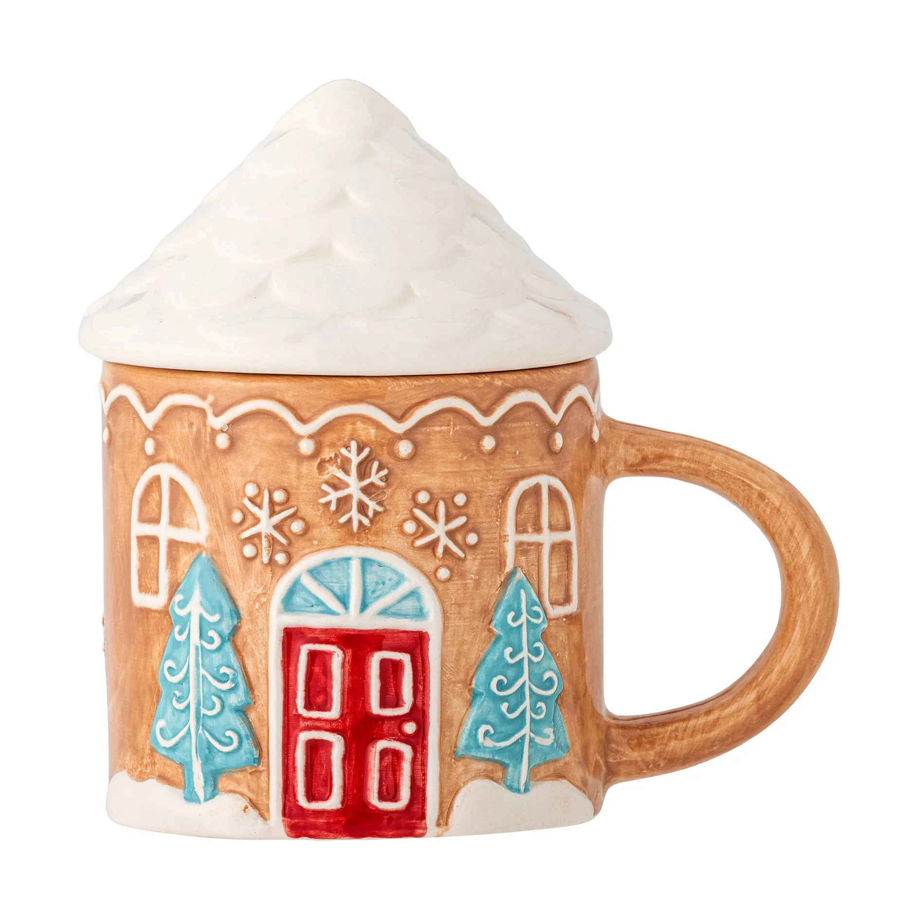 Ginnie mug 29 cl, Brown-white Bloomingville