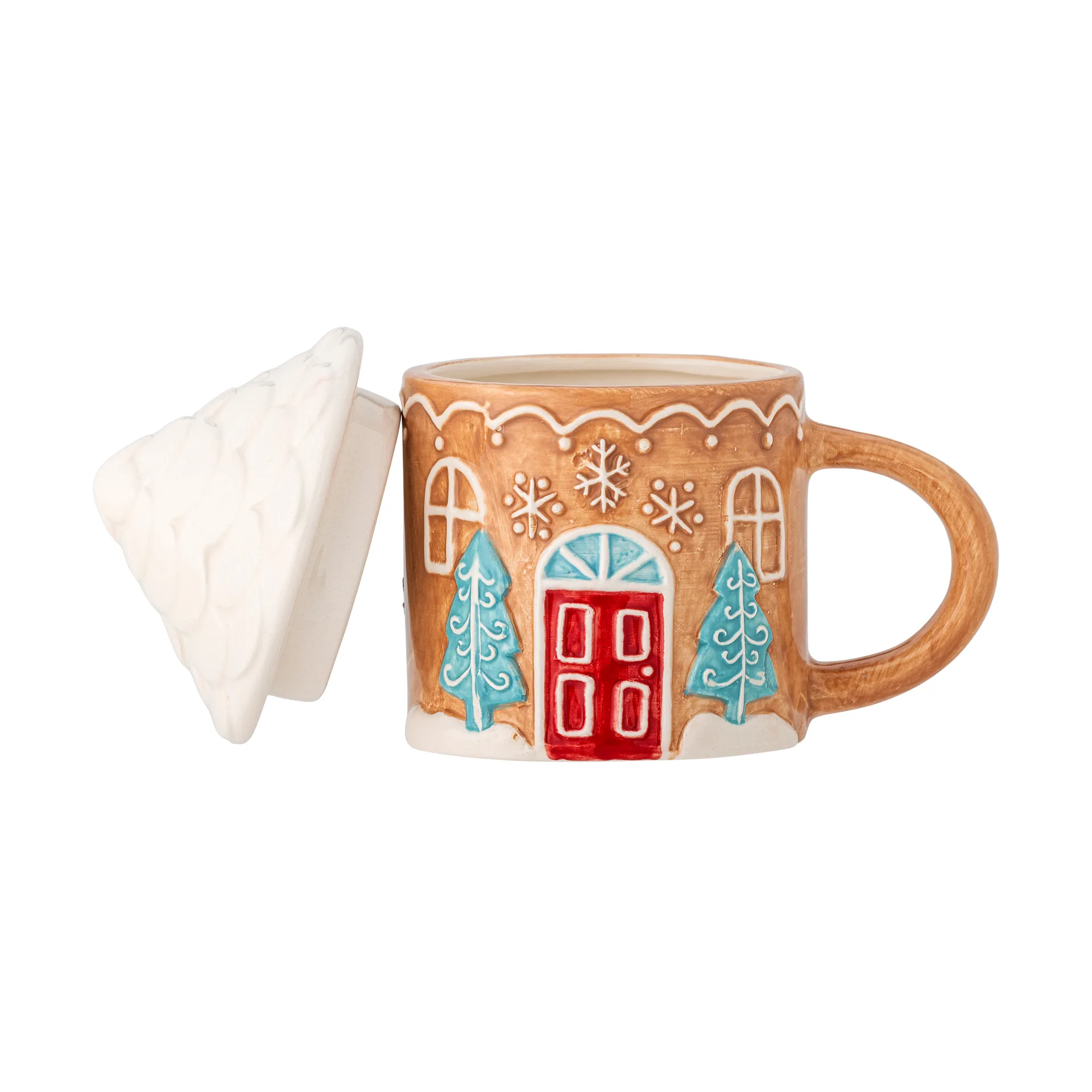 Ginnie mug 29 cl, Brown-white Bloomingville