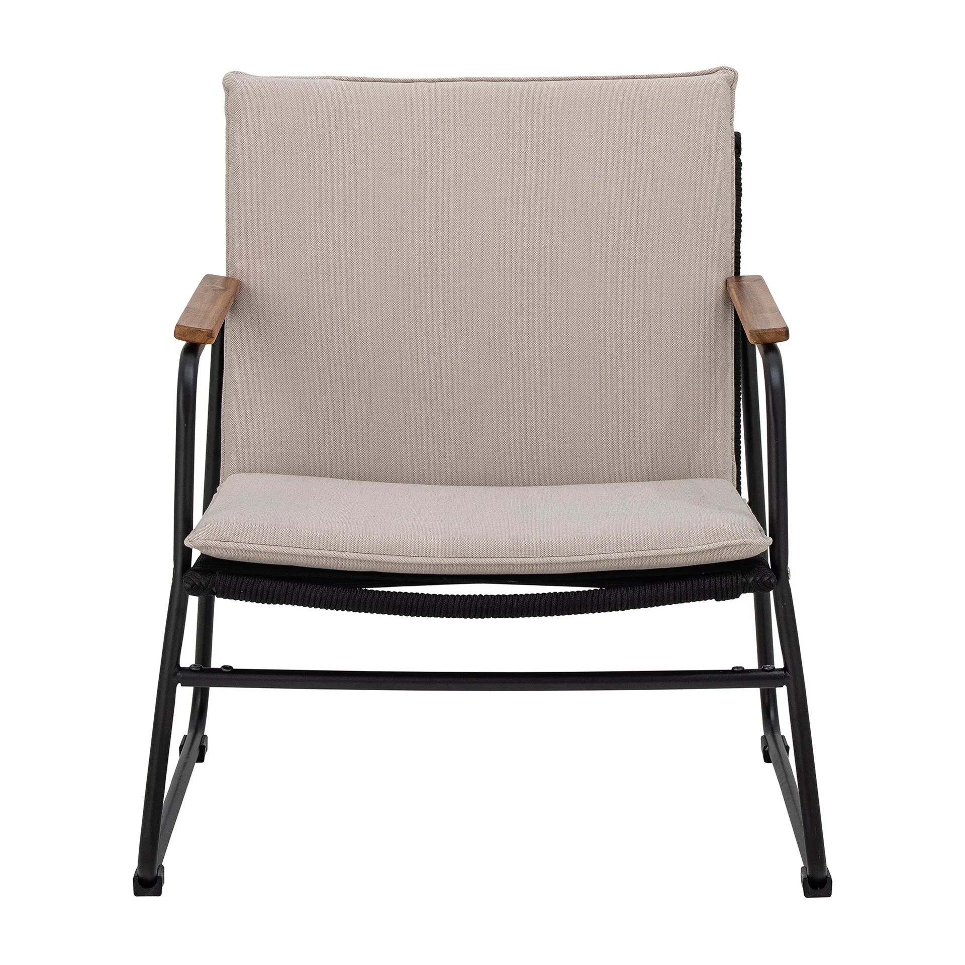 Hampton lounge chair 68x71x76 cm, Black-beige Bloomingville