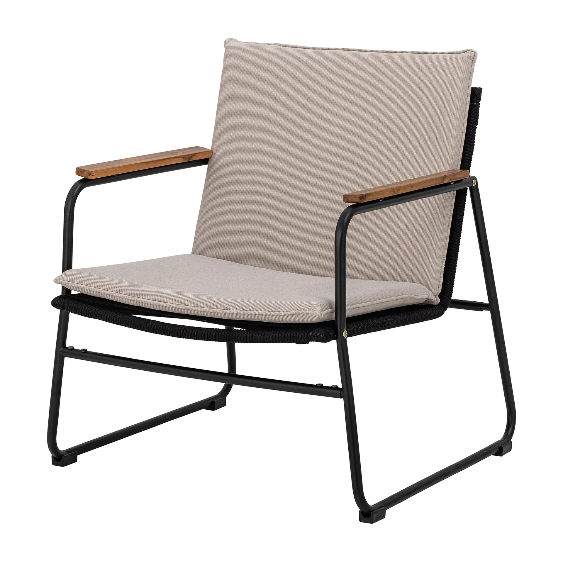 Hampton lounge chair 68x71x76 cm, Black-beige Bloomingville
