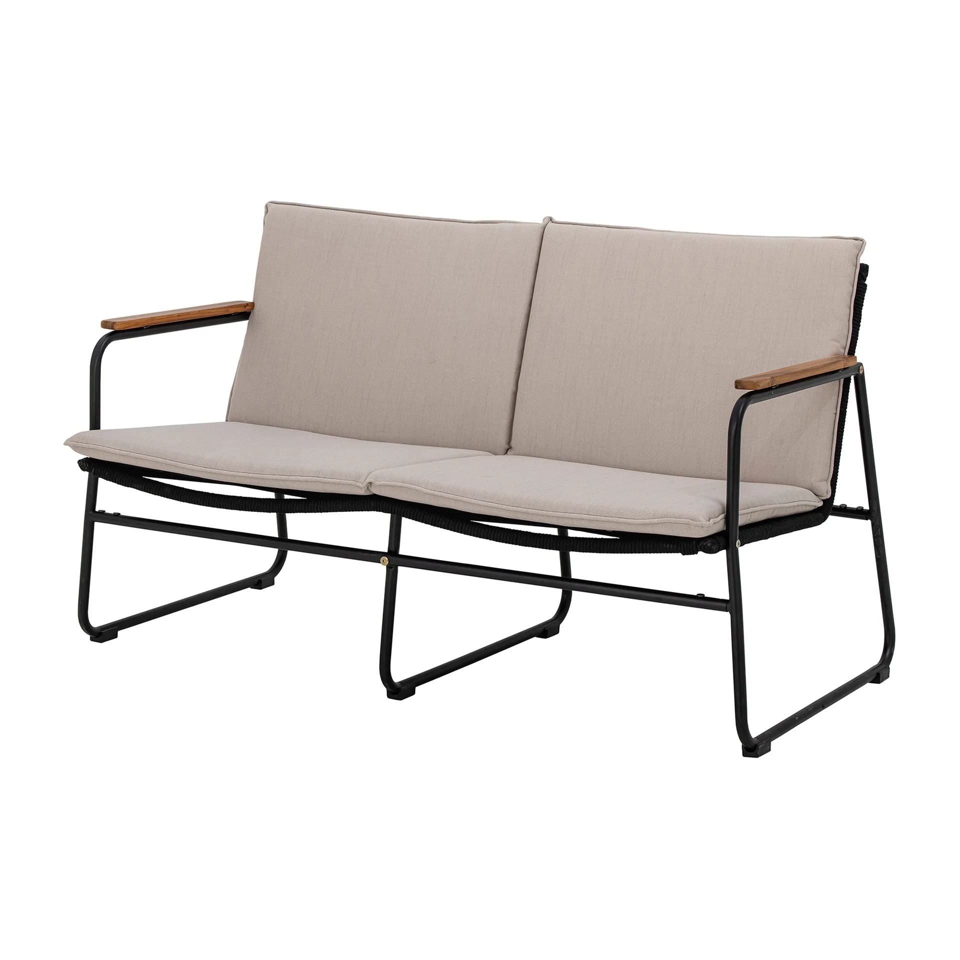 Hampton sofa 127x71x76 cm, Black-beige Bloomingville